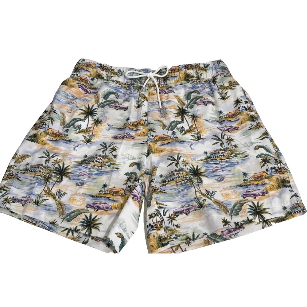 Robert Graham Swim Trunks Men's M Vacation Mode Beach Tropical Paradise Sport